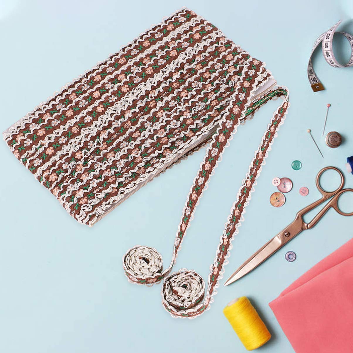 Operitacx 3piezas Accesorios De Ropa Encaje y Diseño Floral Cinta De Encaje Estrecha Para Trajes Antiguos Yards