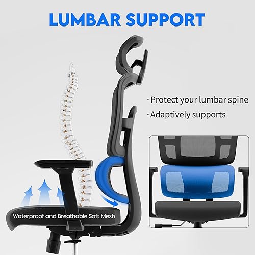 Miniatura 19 de Silla de dibujo, sillas de oficina altas ergonómicas para escritorio de pie, silla de escritorio de oficina en casa con soporte lumbar y