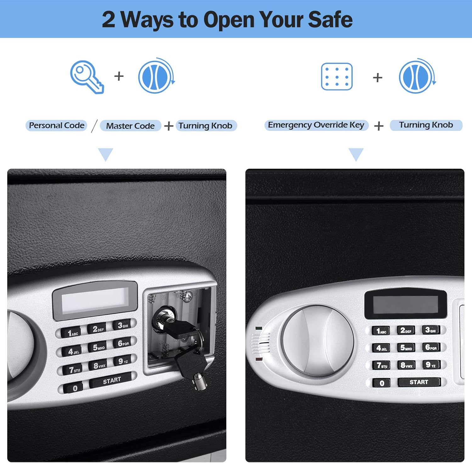 S AFSTAR Digital Safe w/Emergency Keys and Deposit Slot, Electronic Cabinet Safe Box for Cash Money Jewelry Documents Gun, Drop Slot Safes with Digital Keypad & 2 Emergency Keys, Black