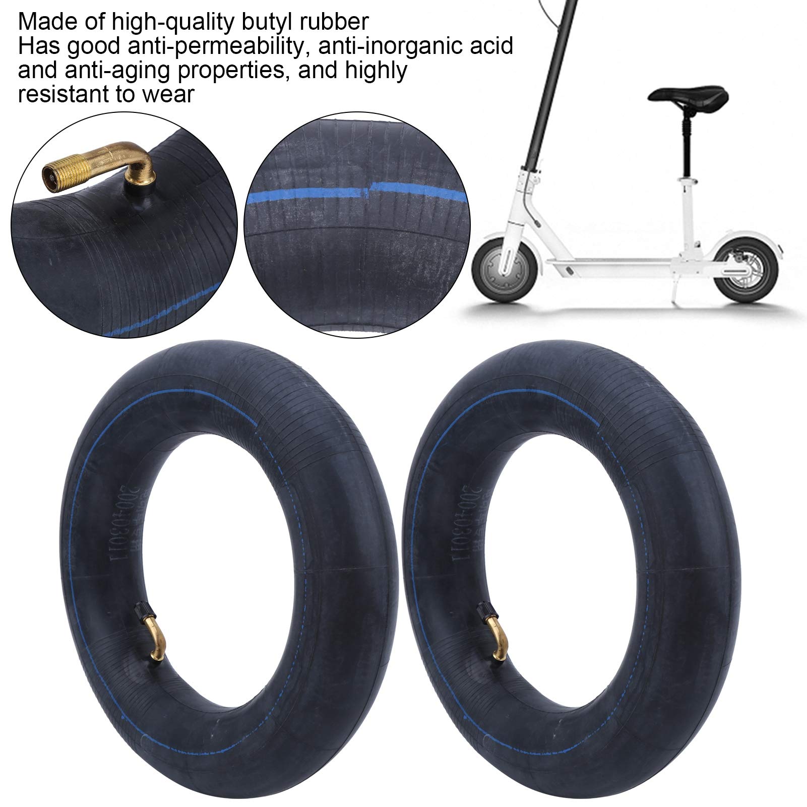 2 Stück Innenrohrreifen, Gummi-Innenreifen für Roller Kompatibel mit Xiaomi N0.9 / Pro Elektroroller 10 x 2,5/2,75