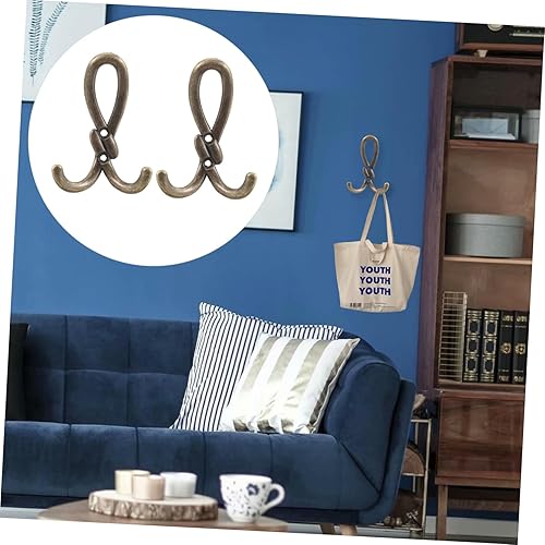 Miniatura 6 de Housoutil Ganchos de aleación, ganchos dobles para pared para colgar bolsos de baño, colgador de bolsa resistente