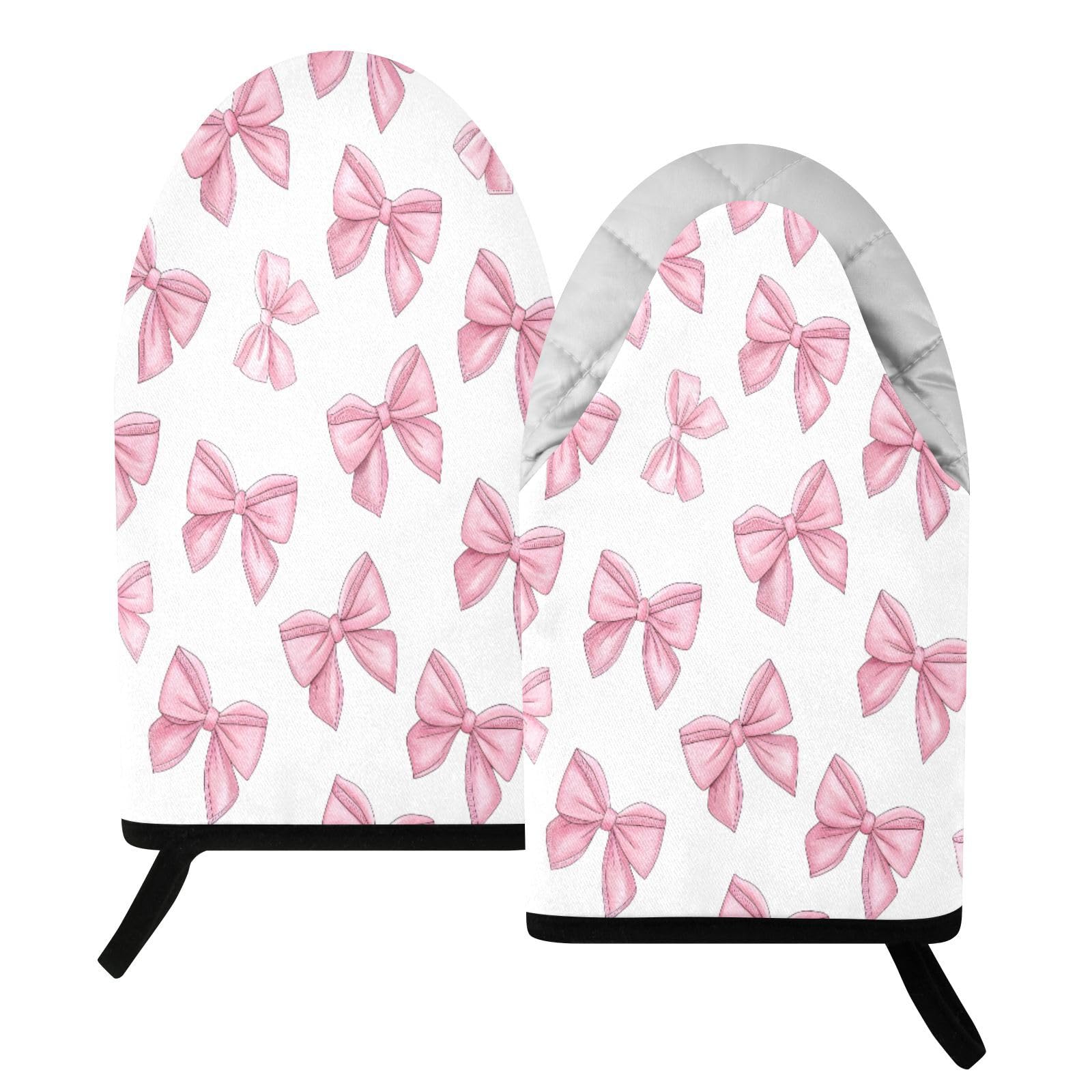 BURSTDDY Bows Oven Mitt,Heat Resistant Kitchen Mitts for Cooking