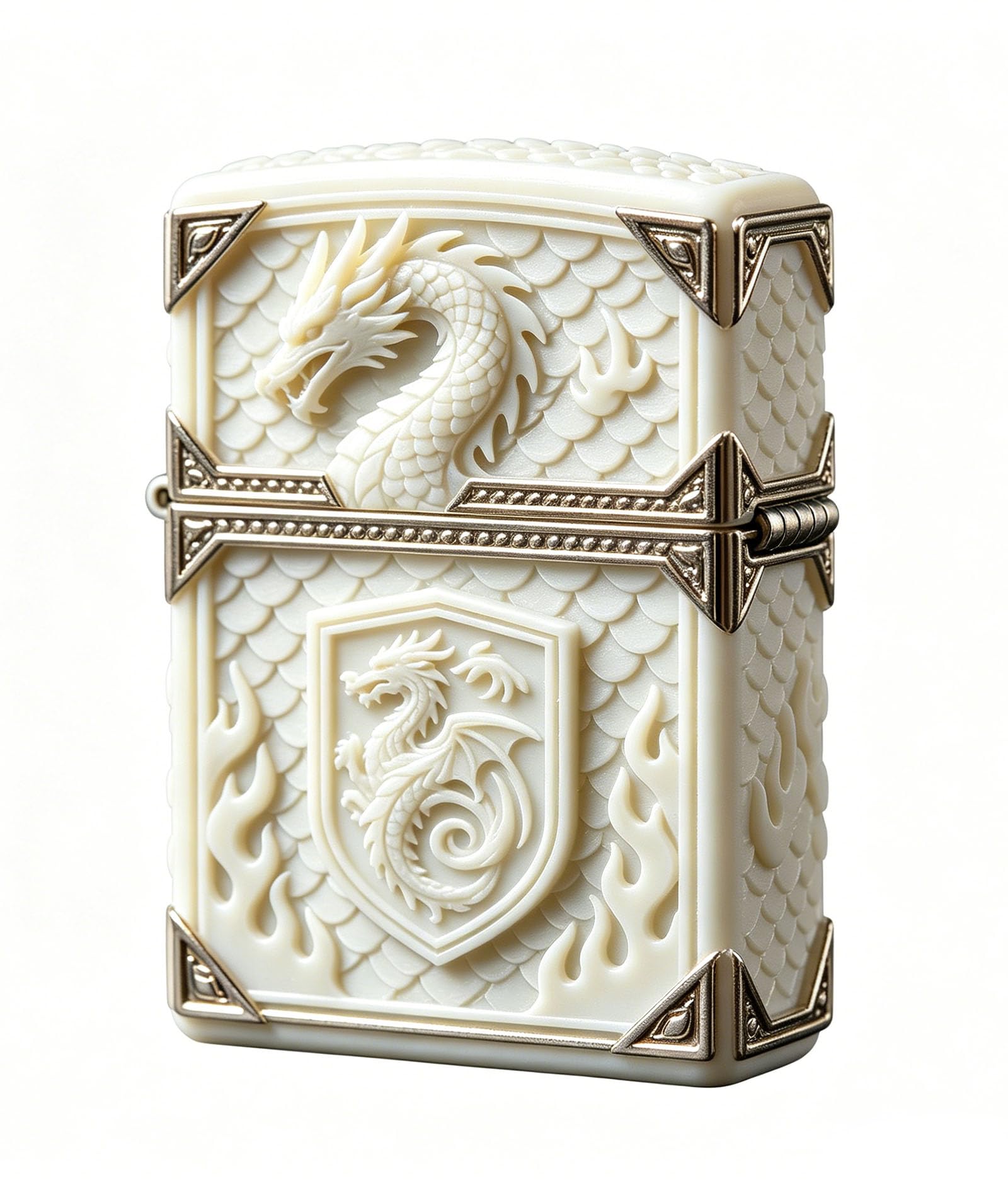 Kerosene Dragon Lighter Reusable Kerosene Soft Flame Grinding Wheel Trench Lighter for Collection Decorative Gift Present (B)