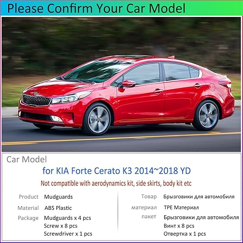 Miniatura 3 de Car Fender Accessories for kias Forte Cerato K3 2014 2015 2016 2017 2018 4PCS Front Rear Car fenders Mudguard Mud Flaps Guard Splash Flap Car