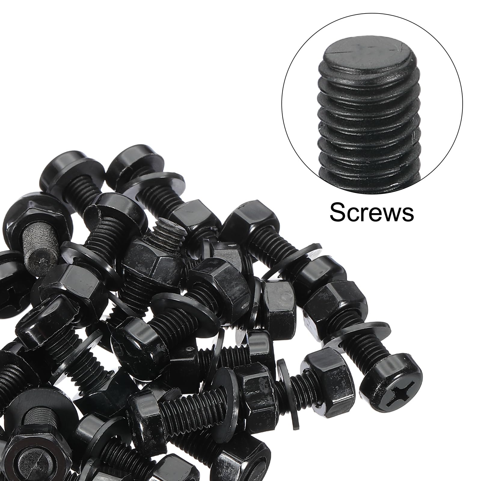 PATIKIL M8x25mm Black Nylon Bolts Plastic Nuts Full Thread Head Screws, 24 Pcs, M8*25mm - Image 4