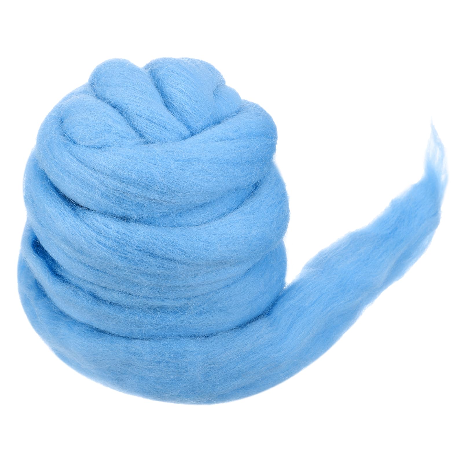 MECCANIXITY Wool Roving Yarn Soft Felting Wool 50g/1.76oz Pure Chunky Roving Yarn for Needle Felting Knitting Blanket Spinning Weaving Art DIY Craft Shine Blue