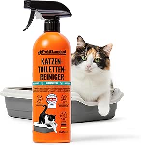 PetStandard Enzymreiniger Katzenurin 750ml – Katzentoilette Geruchsneutralisierer Spray – Effektiver & Duftfreier Geruchsentferner für Katzentoilette – Made in Germany