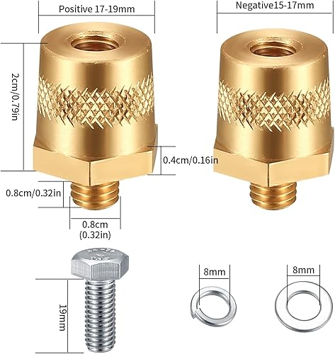Miniatura 2 de Juego de 2 paquetes de conectores de terminales de batería, adaptadores de terminales de poste de batería de auto, para terminal roscado de poste
