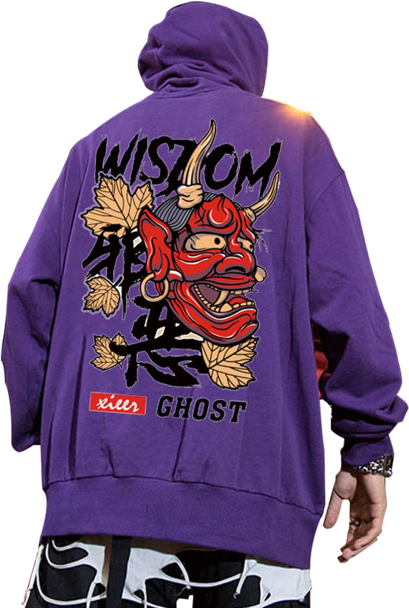 XYXIONGMAOTechware Graphic Men Hoodies Japanese Streetwear Oversized Ghost Hip Hop Evil Sweatshirt