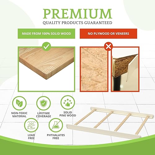 Vista 199 de Kit de conversión de tamaño completo, rieles de cama para cunas Evolur, kit convertible de cuna de madera maciza para cama de niños, rieles de Blanco