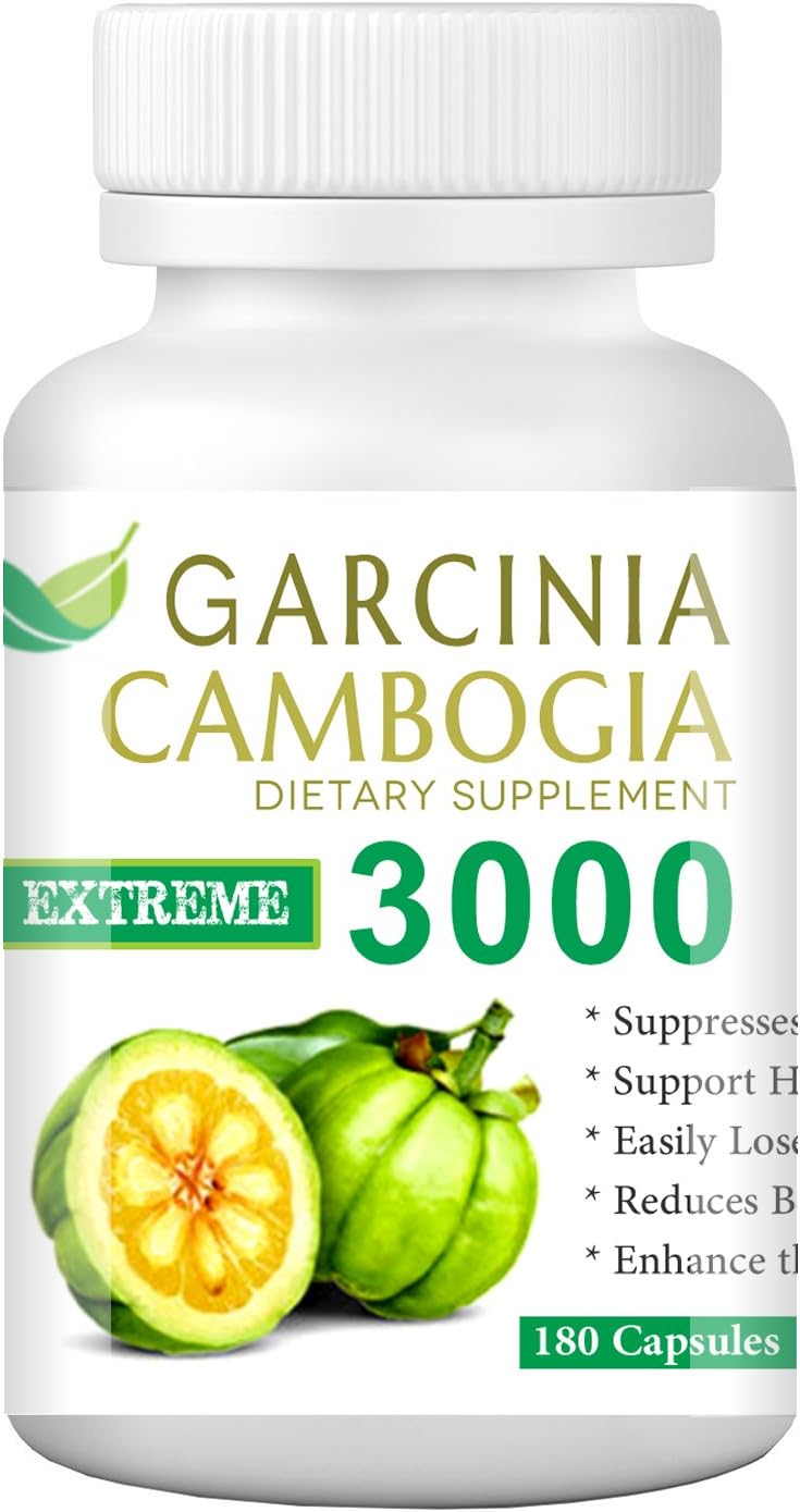 100% Natural Pure Garcinia Cambogia Extract 3000mg/day - 180 Capsules. Extreme Weight Loss Supplement Diet Pills - Appetite Suppressant, NO Fillers - Fast Fat Burner. **Pharmaceutical Grade**