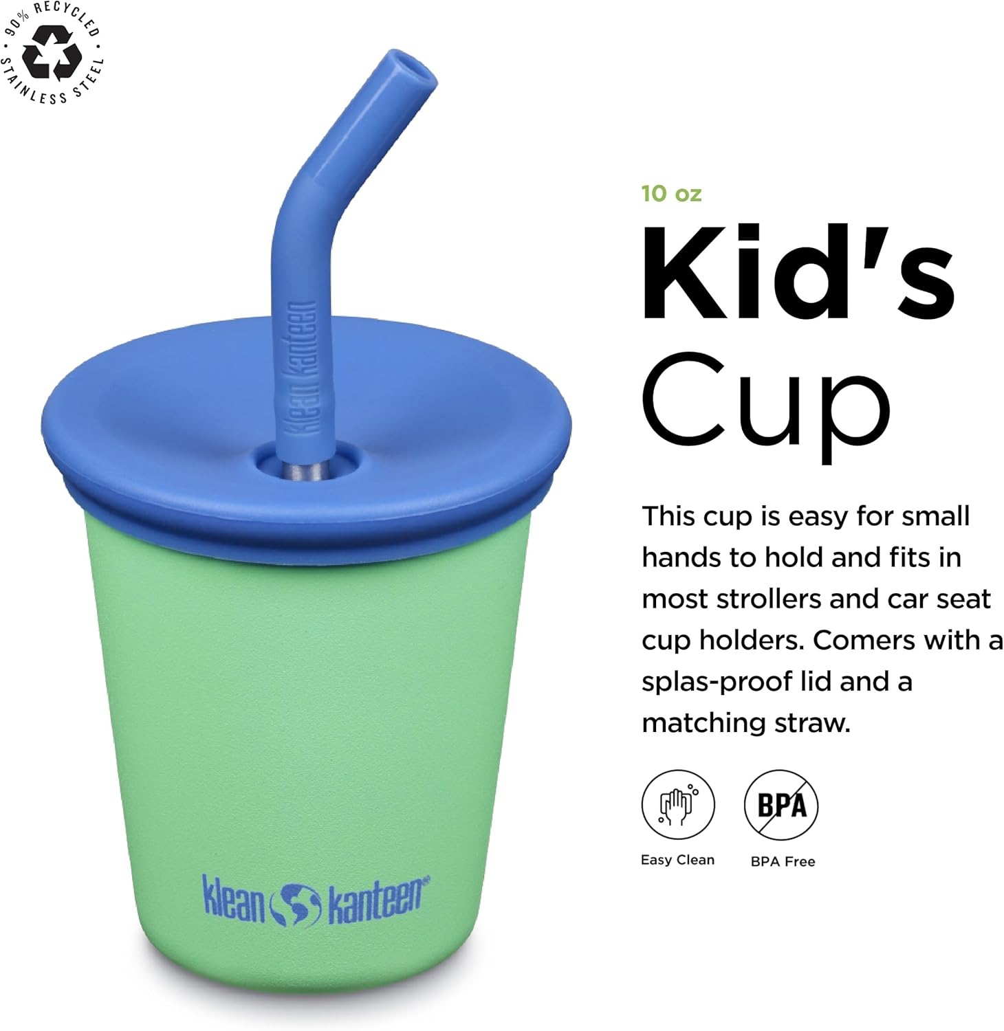 Klean Kanteen 10oz Kid's Cup with Straw Lid - Spring Bud - Image 2