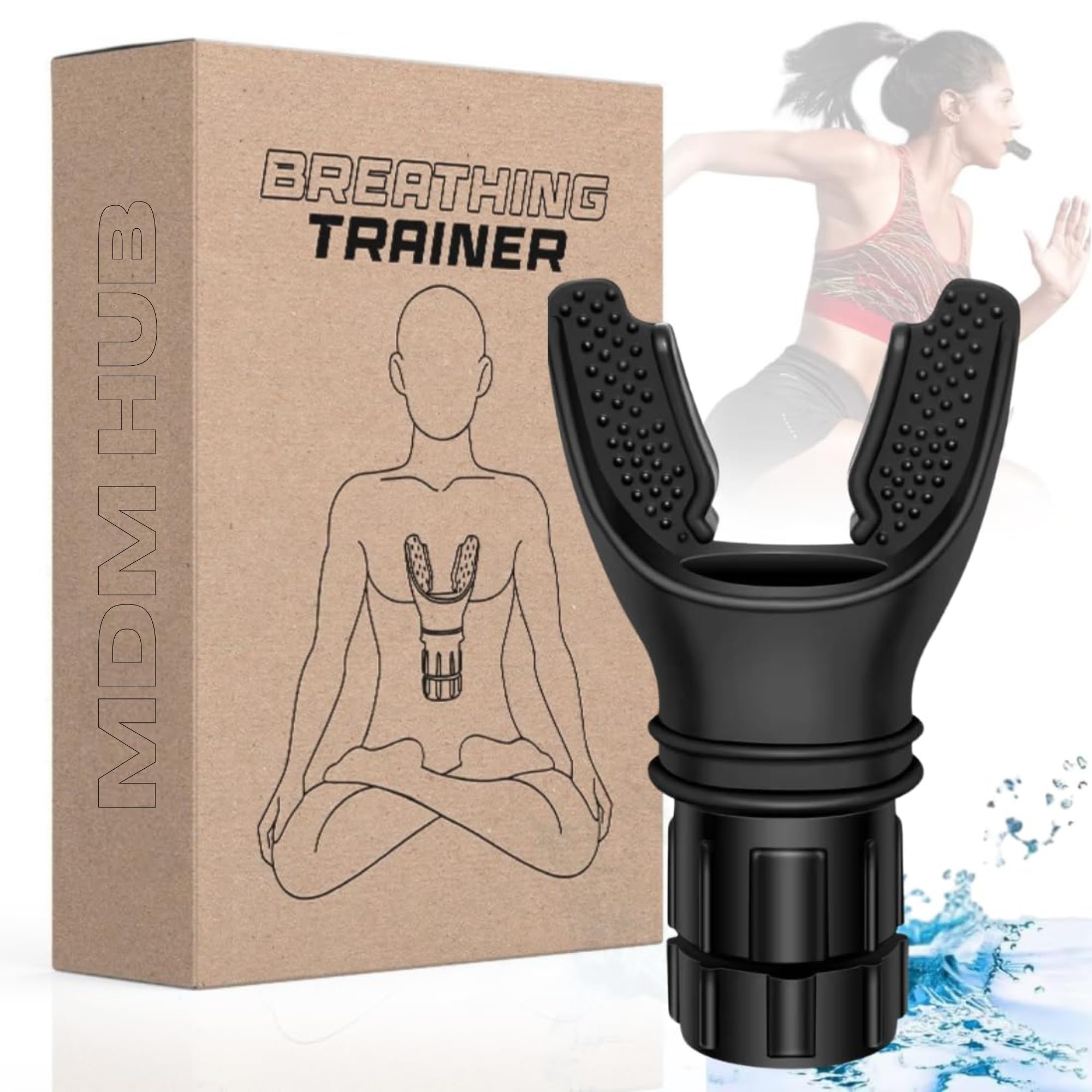 MDM HUB Portable Breathing Exercise Device for Lungs – Adjustable Resistance Breathing Trainer with Premium Silicone, Easy to Clean, Lightweight for Improved Breathing Capacity and Endurance (Multicolor)