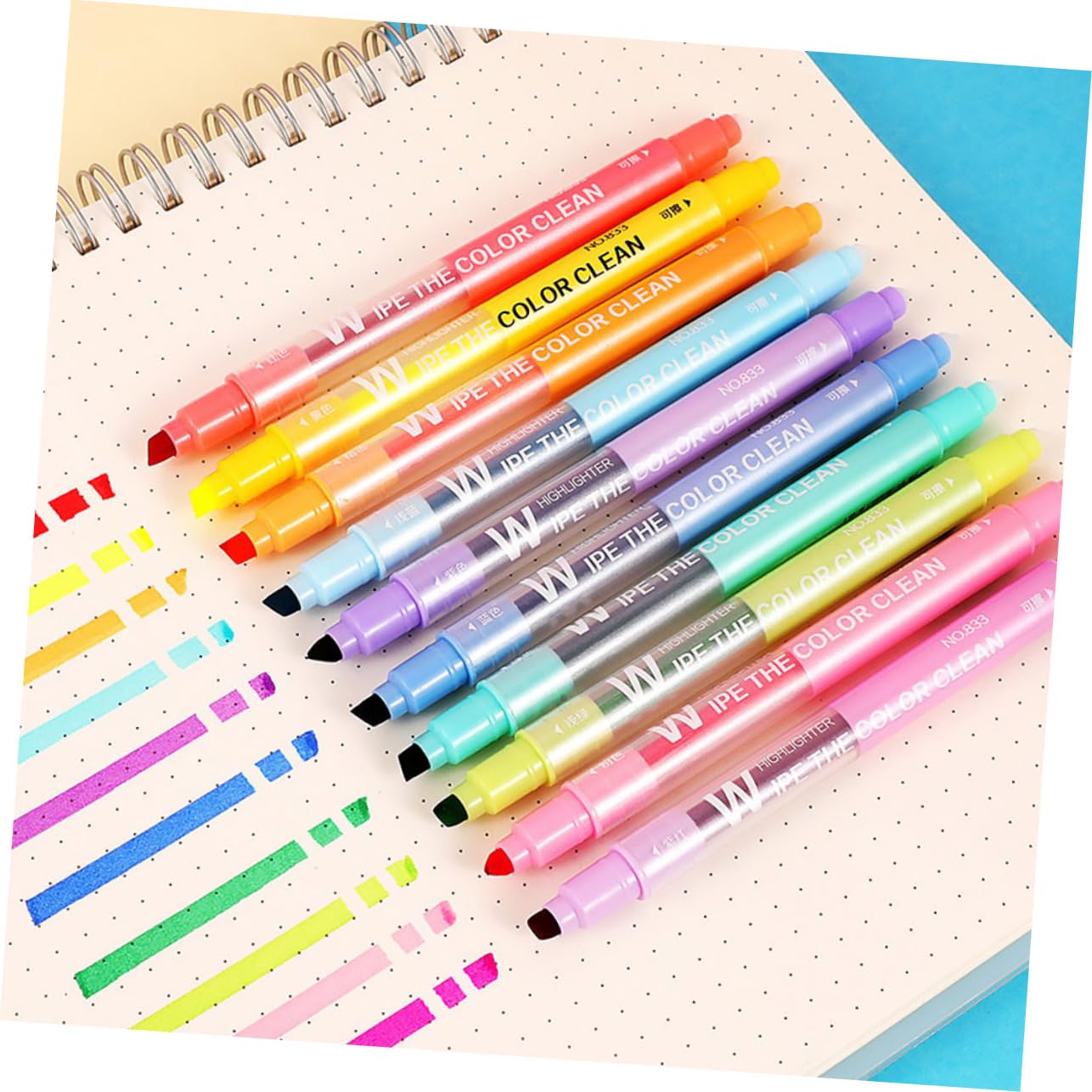 VILLCASE 3 Set Di Evidenziatori Liquidi Pastello Penne Cancellabili Evidenziatori Colorati Per La Scuola Evidenziatori A Doppia Testa Gomma 10 Pezzi*3
