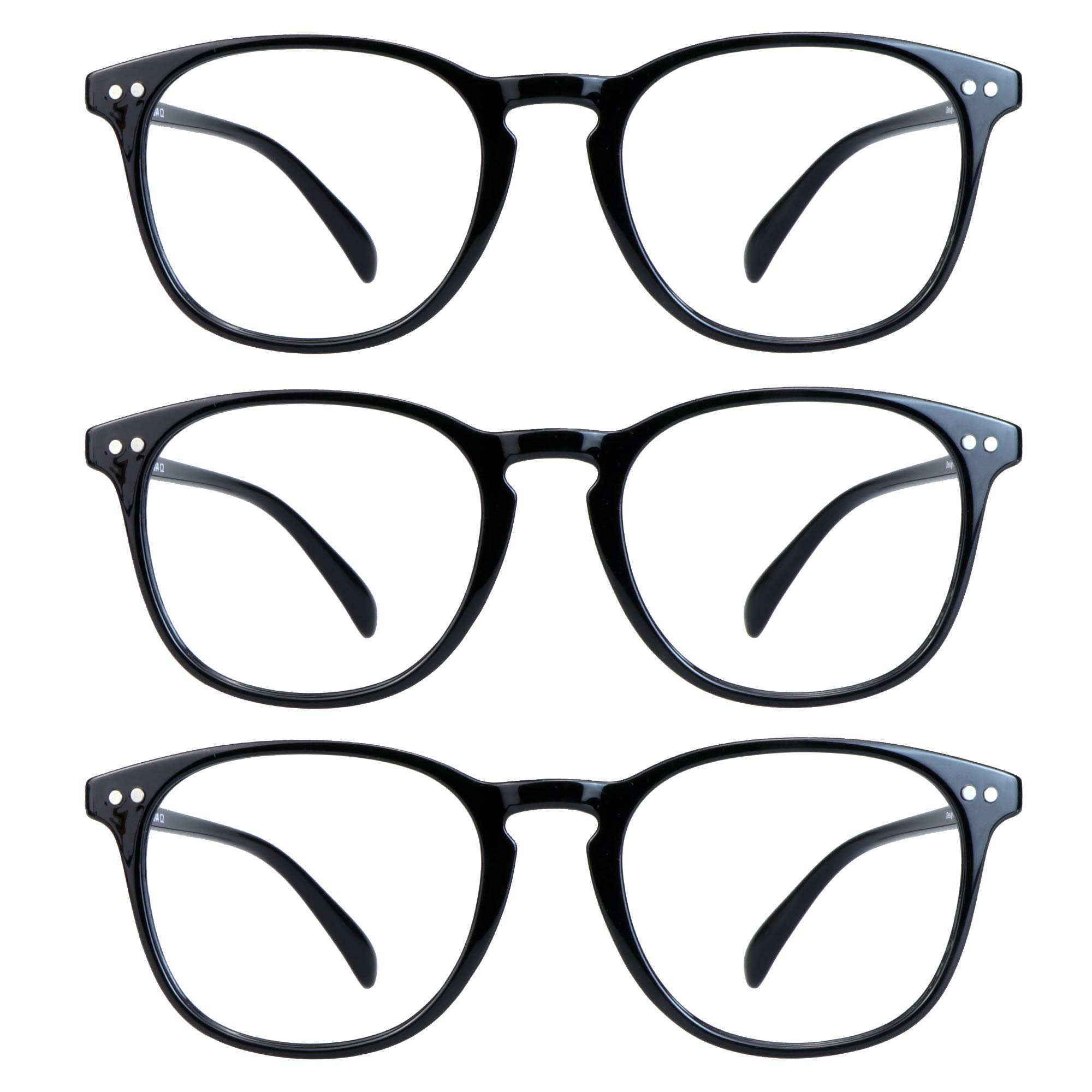 Blue Light Blocking Glasses 3 Pack Square Frame Computer Gaming Reading Glasses Men Women Anti Eyestrain