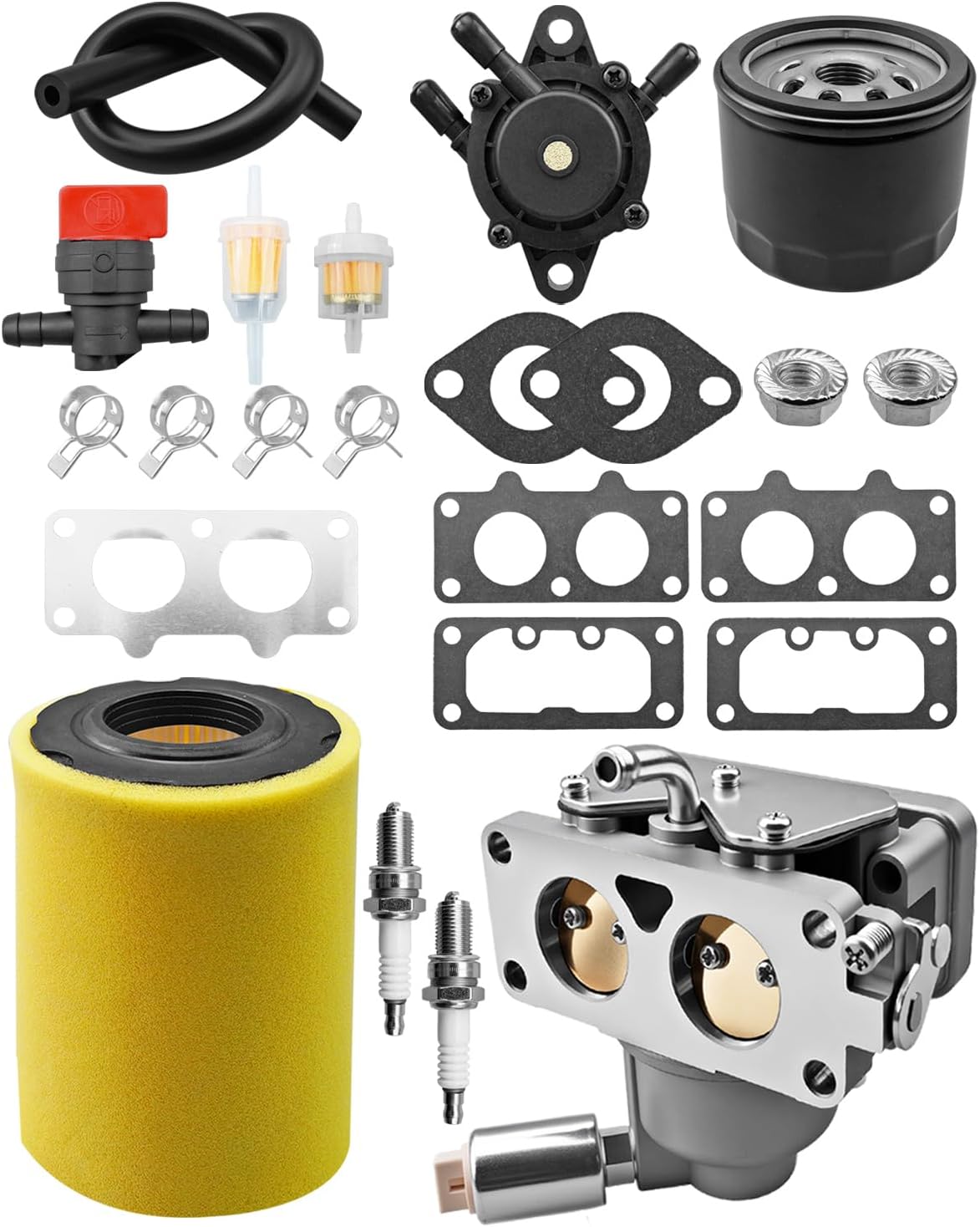 MIA10632 Carburetor Kits Compatible With Johe Deere Z235 Z245 Z255 Zero Turn Mowers D125 LA175 X130R X140 Tractor, Replace MIA11790 AM134086 Carburetor MIU13963 594201 Air Filter