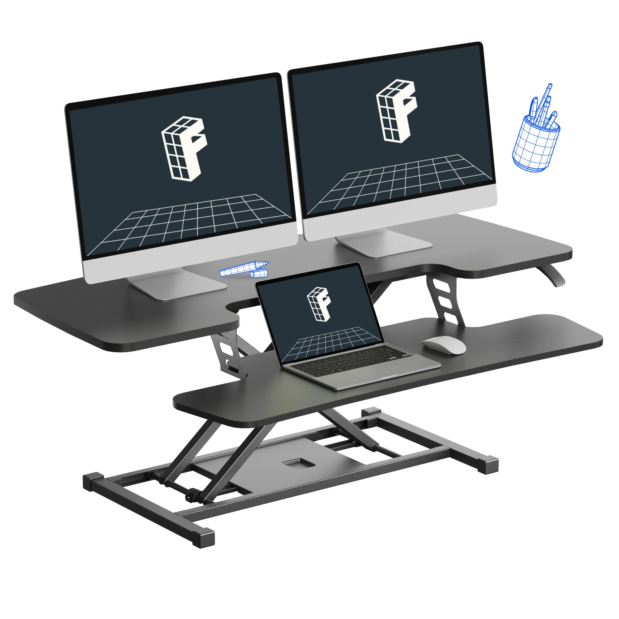 <引取りor近隣配送相談可>flexispot curved desktop C1407 Manual Height Adjustable Standing Desk With Curved Desktop| FlexiSpot