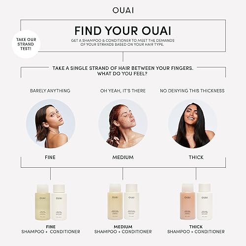 Miniatura 2 de OUAI Champú grueso + recarga, champú hidratante con queratina, raíz de malvavisco, manteca de karité y aceite de aguacate para cabello grueso,
