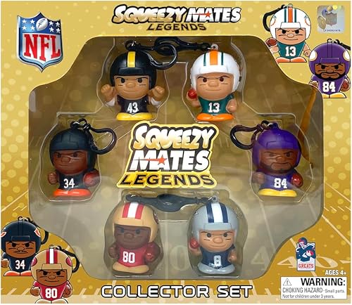 Party Animal NFL SqueezyMates Legends - Juego de coleccionista, multicolor, 3 pulgadas