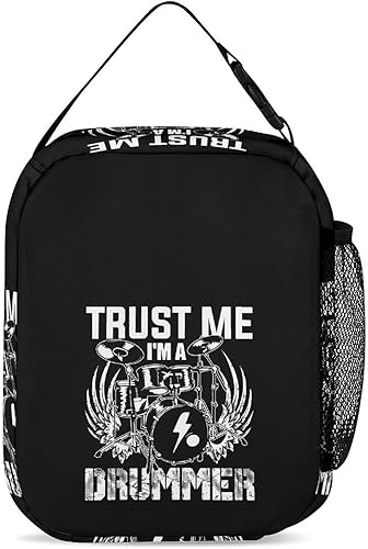 Miniatura 3 de Trust Me I'm A Drummer - Bolsa de almuerzo aislada para mujeres y hombres, reutilizable, bolsa de mano para el trabajo y viajes