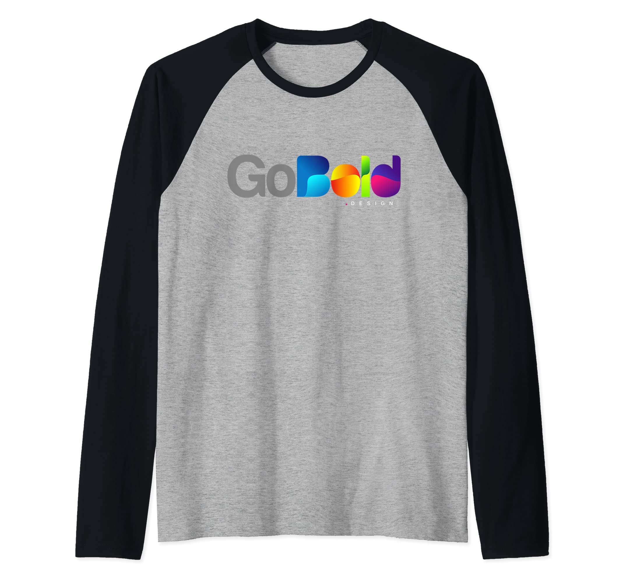 Colorful GoBold.Design Rainbow Products Raglan Baseball Tee