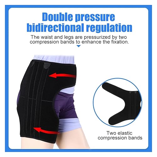 Miniatura 4 de Soporte de cadera para aliviar el dolor de ciática, recuperación de flexores de cadera y soporte de esguince de lesiones para hombres y mujeres (M)