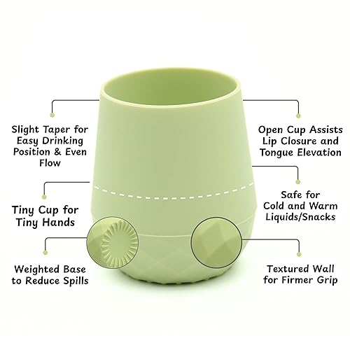 Miniatura 4 de Vasos de entrenamiento de silicona para bebés mayores de 4 meses, paquete de 2 tazas de transición pequeñas para regalo de bebé, taza de agua para