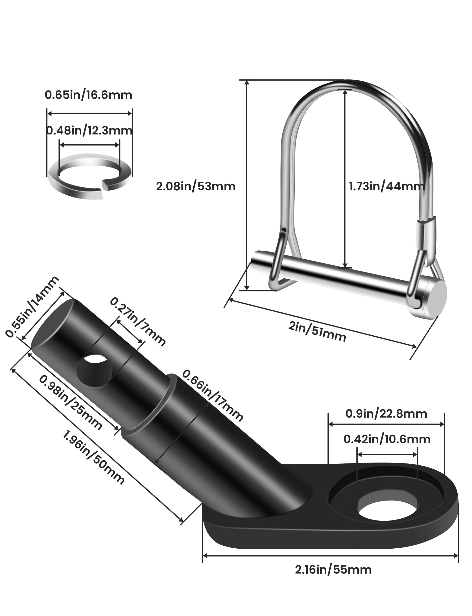 Coicer Przyczepka rowerowa, hak holowniczy, adapter, przyczepka do roweru, z trzpieniem zabezpieczającym, przyczepka rowerowa