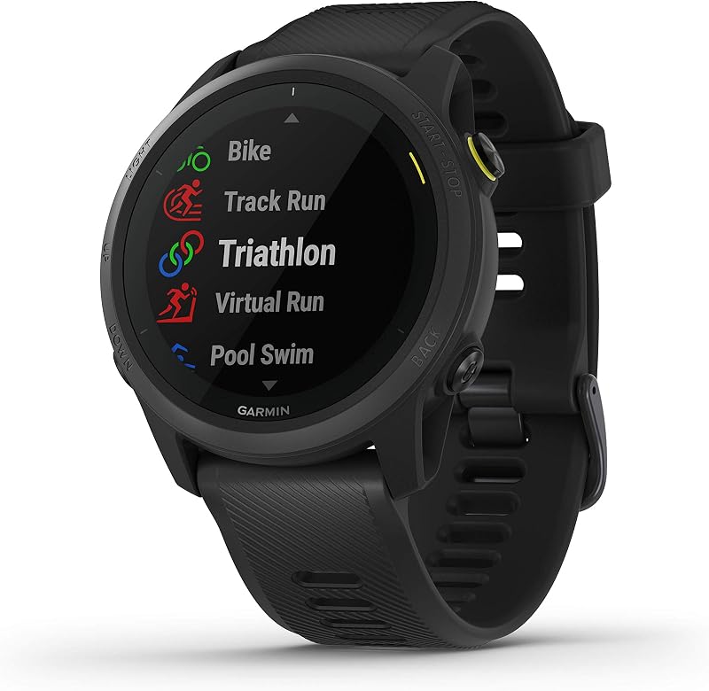 Garmin Forerunner 745, reloj para correr con GPS, estadísticas de entrenamiento detalladas y entrenamientos en el dispositivo, funciones esenciales de reloj inteligente, negro