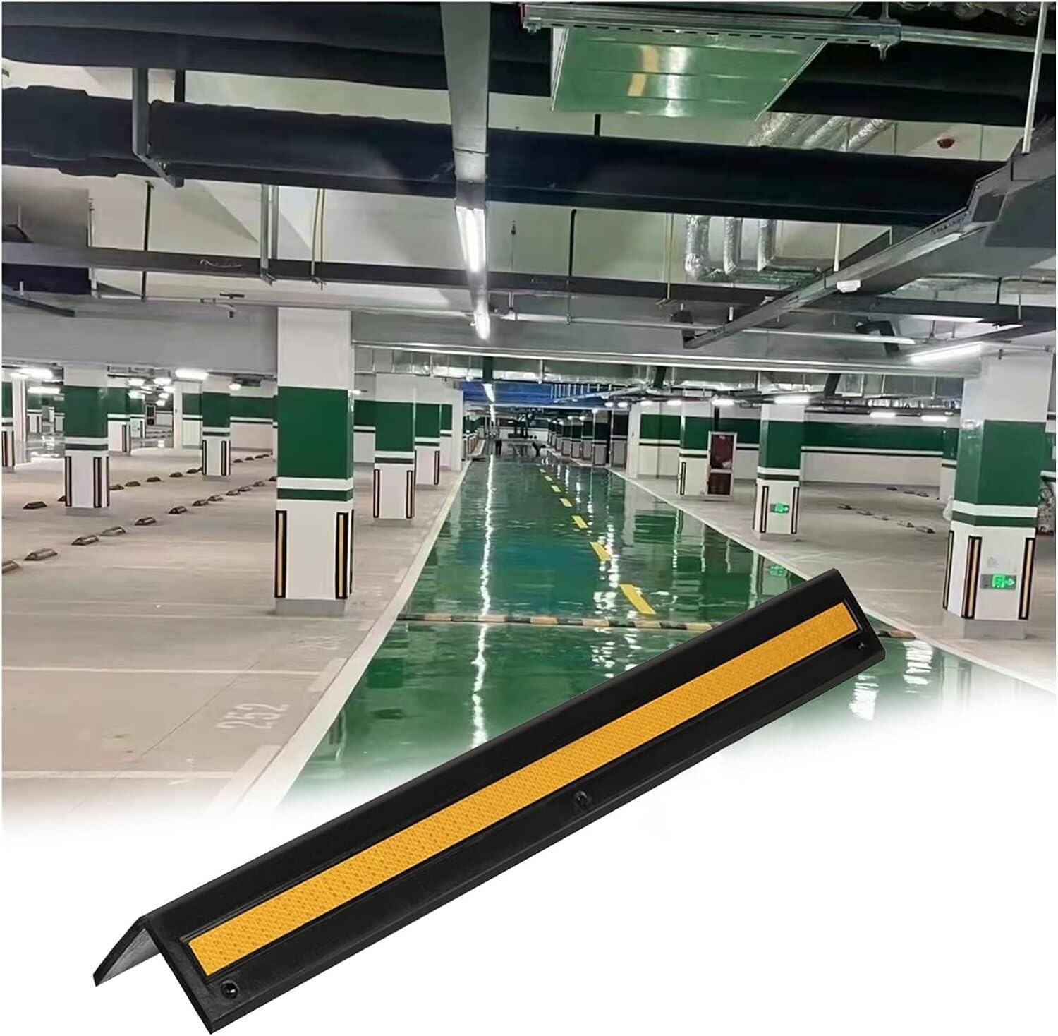 Mousse Protection Garage, Poteau en Caoutchouc en Forme de L, Bandes Jaunes réfléchissantes pour Protections d'angle, Protections d'angle pour Garage au rez-de-chaussée, 1 cm d'épaisseur (