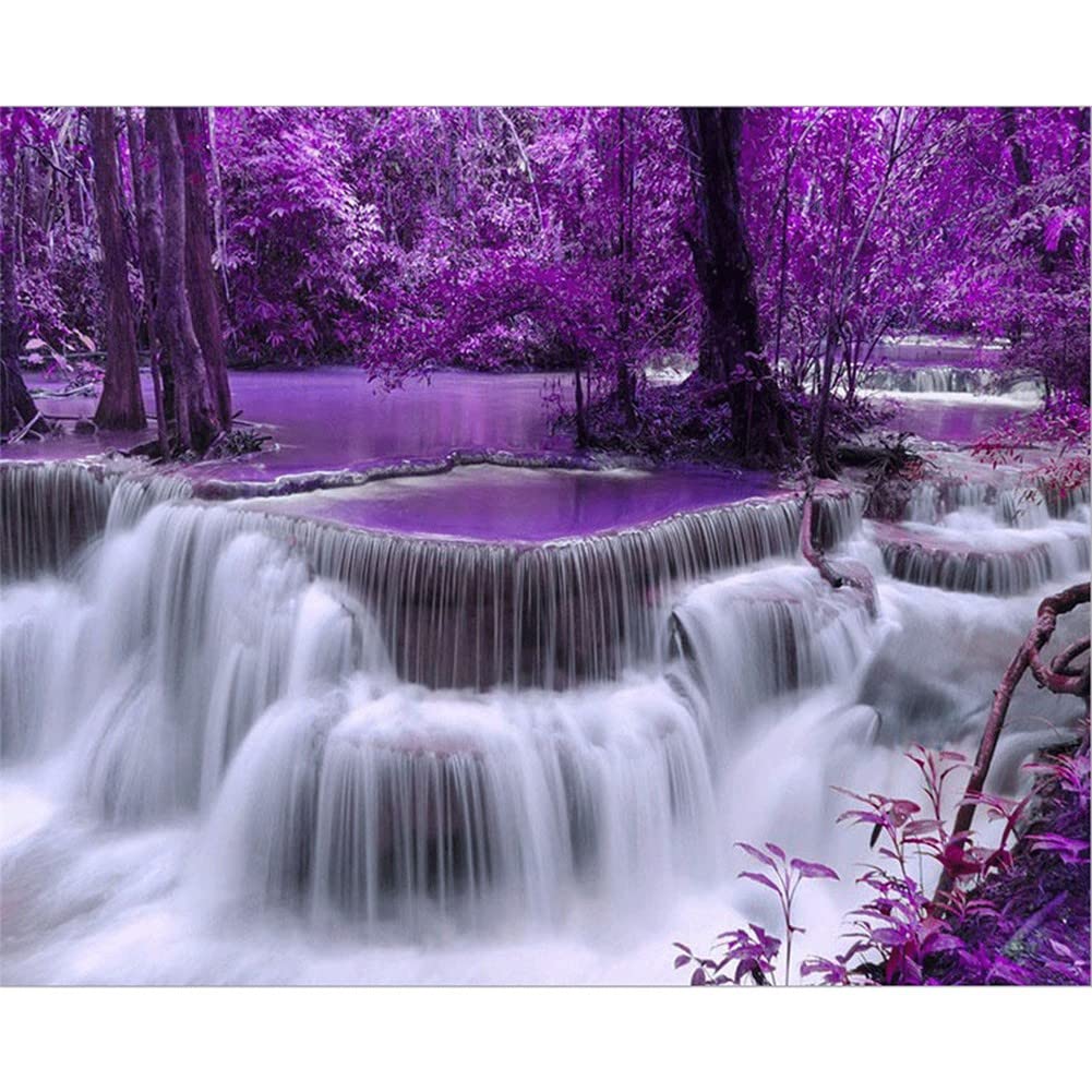 Peinture strass forêt violette grand format 40x100cm pour sublimer votre décoration intérieure