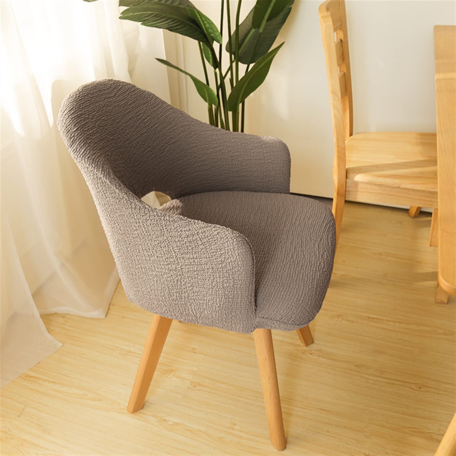 Cubierta de Silla Espesada algodón conjuntamente Ocio Hueco Ocio elástico Europeo Oficina Mesa Moderna Silla Proteger Cubierta Fundas sillas (Color : Light Grey, Specification : Universal)