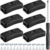 Pack of 6 Cable Switch AC 250 V 2 A Device Switch Replacement Button Rocker Switch On/Off DPST with Phillips Screwdriver for Bedroom Table Lamp Desk LED Lights OJ-318 Black