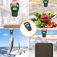 Vista 8 de Escala colgante digital resistente de grado comercial con capacidad de 110 libras 110.2 lbs con retroiluminación y cinta métrica para equipaje