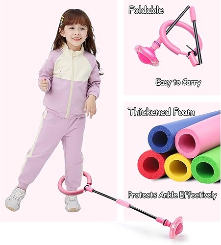 Miniatura 2 de Bola de saltar para niños, pelota plegable para saltar en el tobillo, anillo de salto intermitente, colorido, deportes, pelota oscilante, fitness,