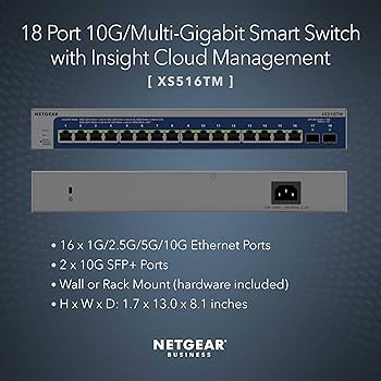 Amazon.com: NETGEAR 18-Port 10G/Multi-Gigabit Ethernet Smart
