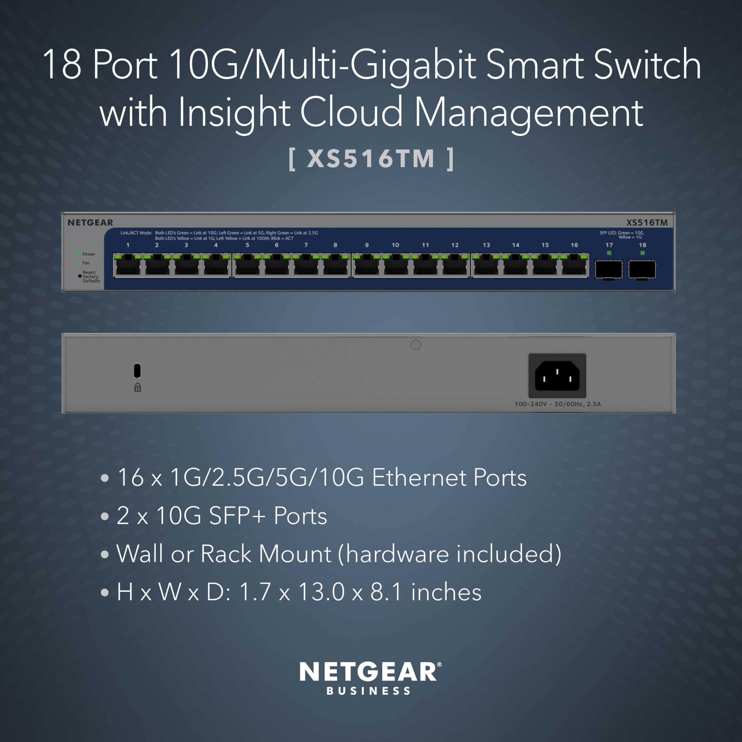 Amazon.com: NETGEAR 18-Port 10G/Multi-Gigabit Ethernet Smart