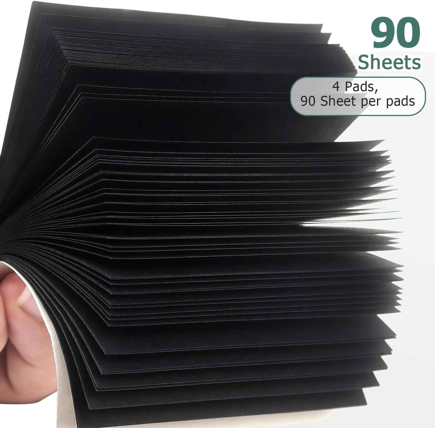 Sticky Notes 3x3 Self-Stick Notes Bright Colors Sticky Notes 4 Pads 90 Sheets/Pad (Black) thumbnail