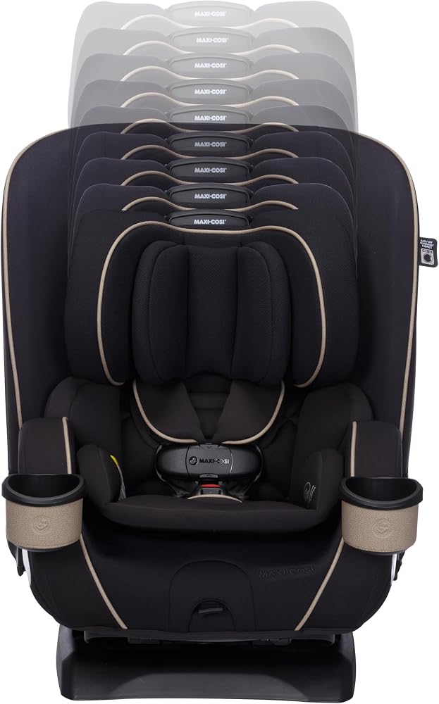 Maxi-Cosi Kani 4-in-1 Infant Kids Convertible Car Seat, Rear-Facing Forward-Facing Carseat, Booster, Slim Fit, Magnetic Buckle, 5-Position Recline, Fits 5-100 lbs, 19-57 in, Caspian Caviar