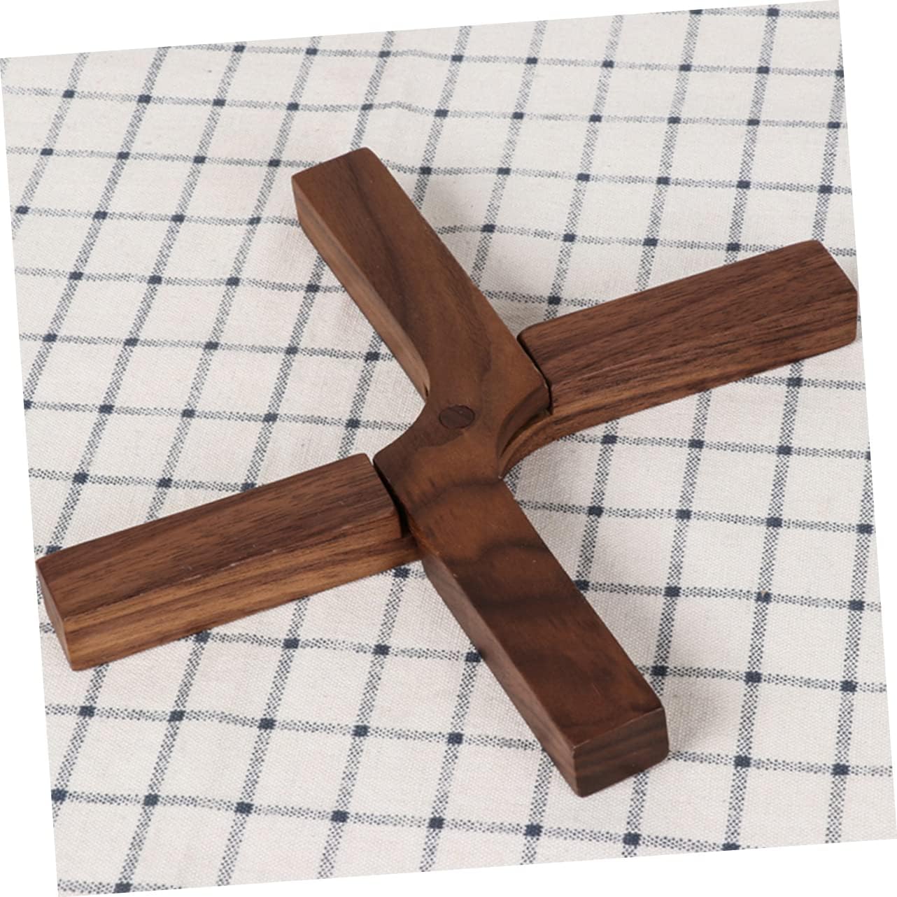 3pcs Foldable Walnut Teapot Mat Heat-Resistant Wooden Trivet for Kitchen Use Non-Slip Design Light Brown for Hot Dishes and Bowls