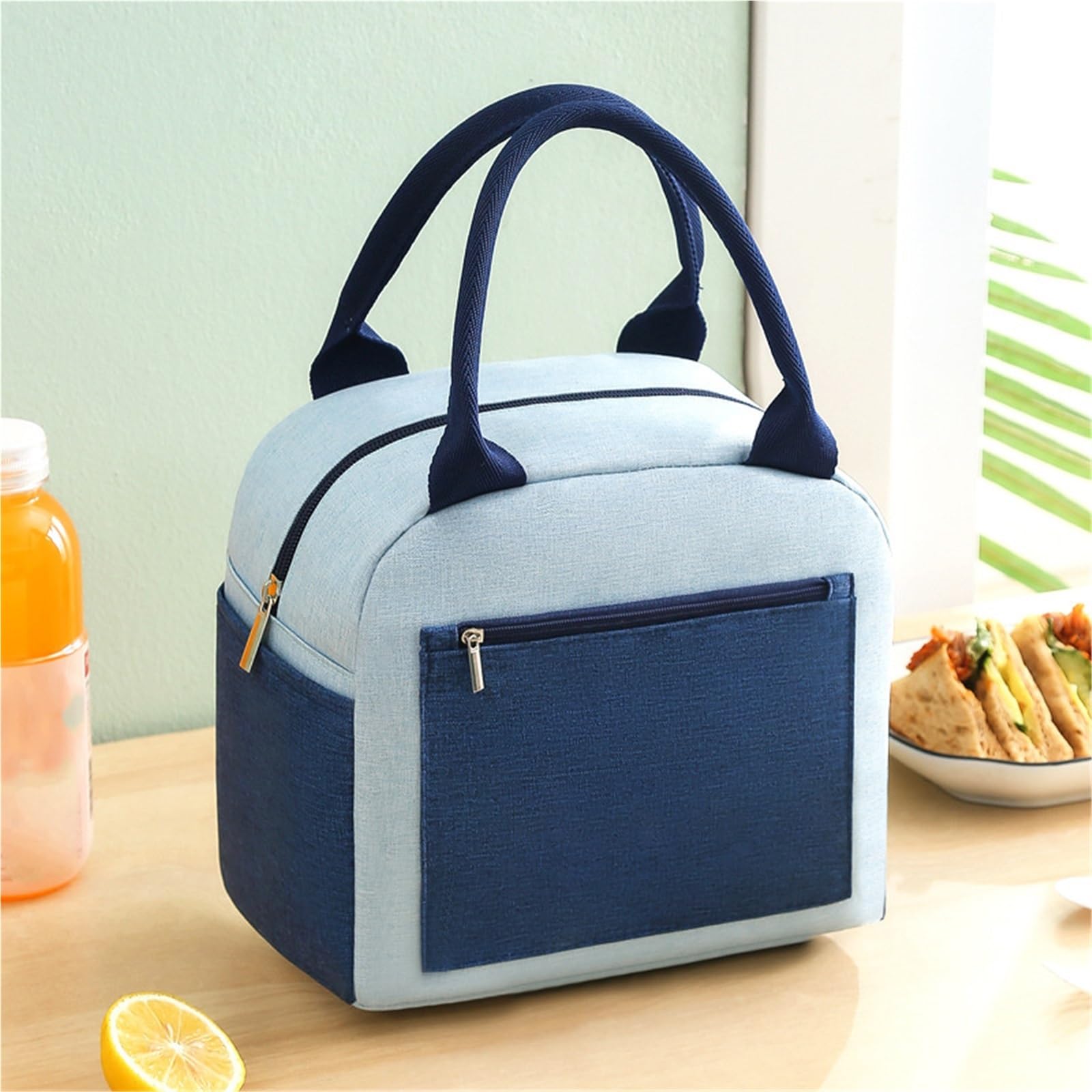 Bolsa De Almuerzo Bolsa Bento for Estudiantes, Bolsa de Picnic aislada, Bolsa de Oficina portátil de Gran Capacidad, 2 uds. para Oficina，Picnic(Beige)