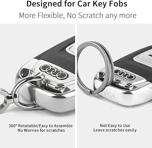 Miniatura 4 de TISUR Anillos en D giratorios con grillete de tornillo, herradura en forma de U, llavero DIY con eslabones rotados de cuero, bolso para