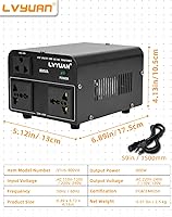 Vista 44 de LVYUAN Convertidor de transformador de voltaje Step Up/Down Convertir de 110-120 voltios a 220-240 voltios y de 220-240 voltios a 110-120 voltios
