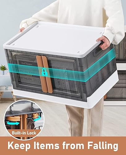 Miniatura 4 de Contenedores de almacenamiento con tapas, contenedores de almacenamiento de plástico transparente, contenedores de almacenamiento plegables