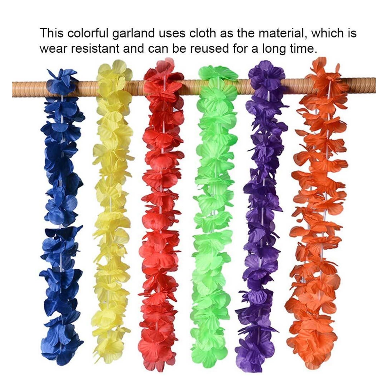 50PCS Hawaii Kranz Party Leis Blume Girlande Hawai Floral Bauernhaus Dekor Hawaiian Stoff Künstliche Halskette Blumen