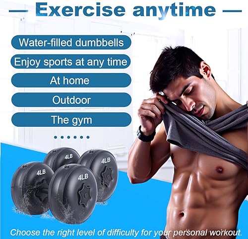 Miniatura 4 de Water Filled Dumbbells Set for Women Travel Weights Adjustable