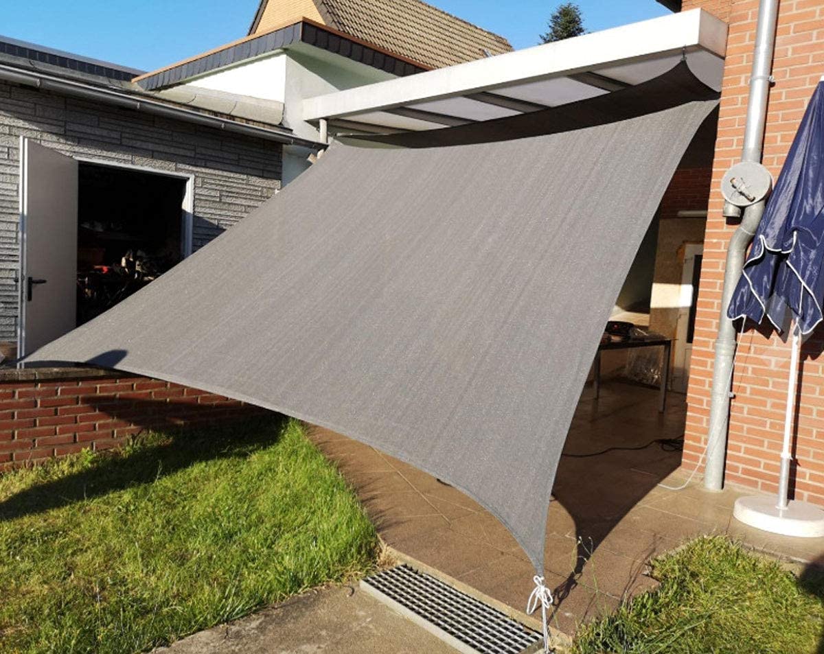 Garten-Sonnensegel Rechteckig – 3x3 M, Schwarz, 95% Schattierung, Mit Ösen, Für Terrasse & Garten