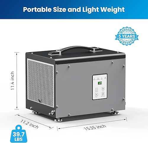 Miniatura 6 de Deshumidificador BaseAire Crawlspace con bomba, deshumidificadores inteligentes para comerciales, sótanos, 70 pintas, compacto, descongelación