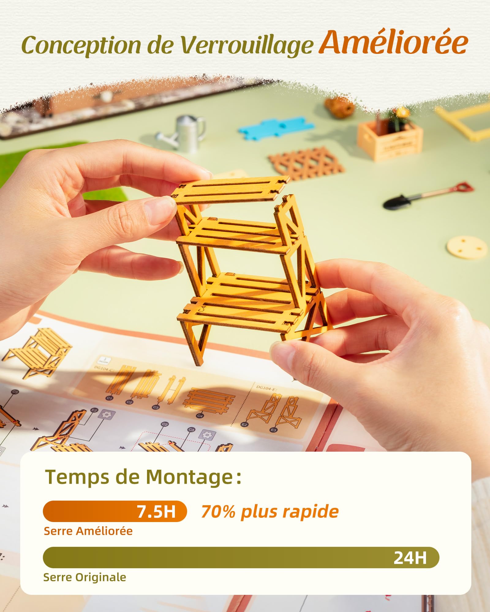 ROBOTIME Maquette Maison Miniature a Construire Cathy's Flower House, DIY Miniature House en Bois avec LED, Diorama Cadeau Créatif pour Les Adultes, Les Femmes, Les Mères