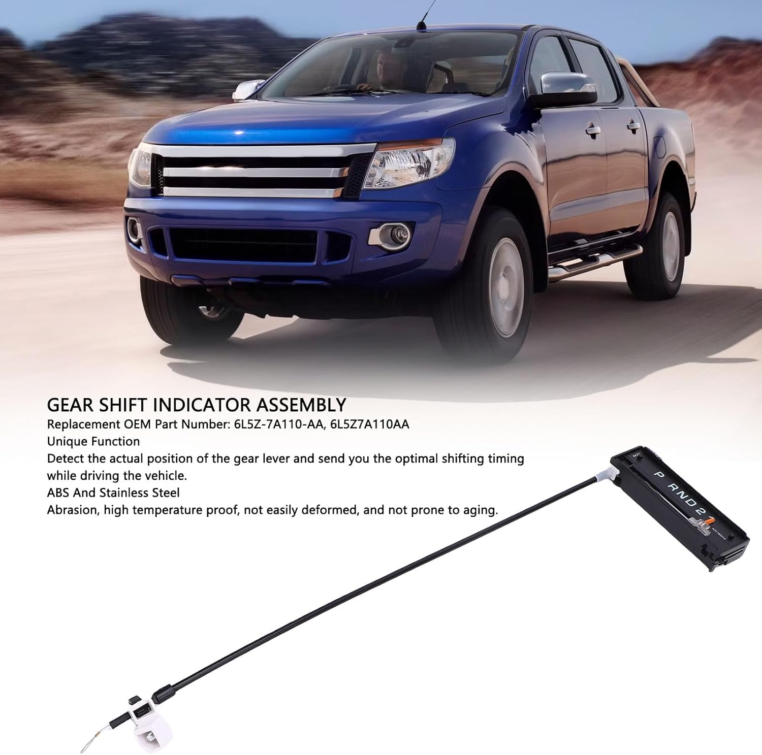 SIXRUN Gear Shift Indicator Assembly, Compatible with 2004 to 2011, Cable w Cable, Replaces 6L5Z 7A110 AA